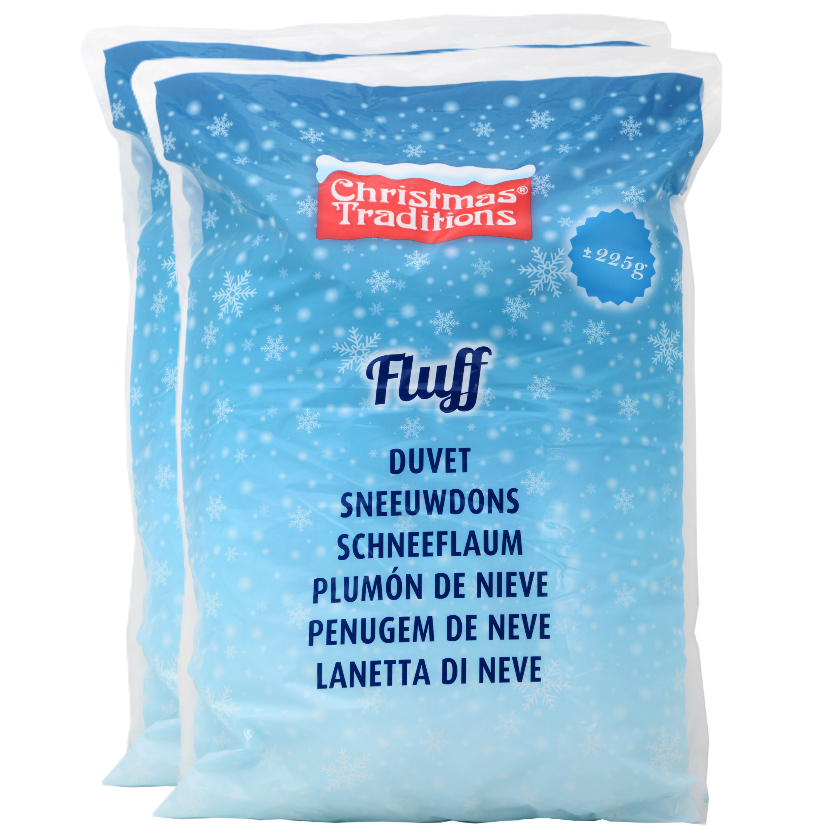 Kunstsneeuw/nepsneeuw - in zak - 450 gram - sneeuwdons - watten - wit - winterversiering -