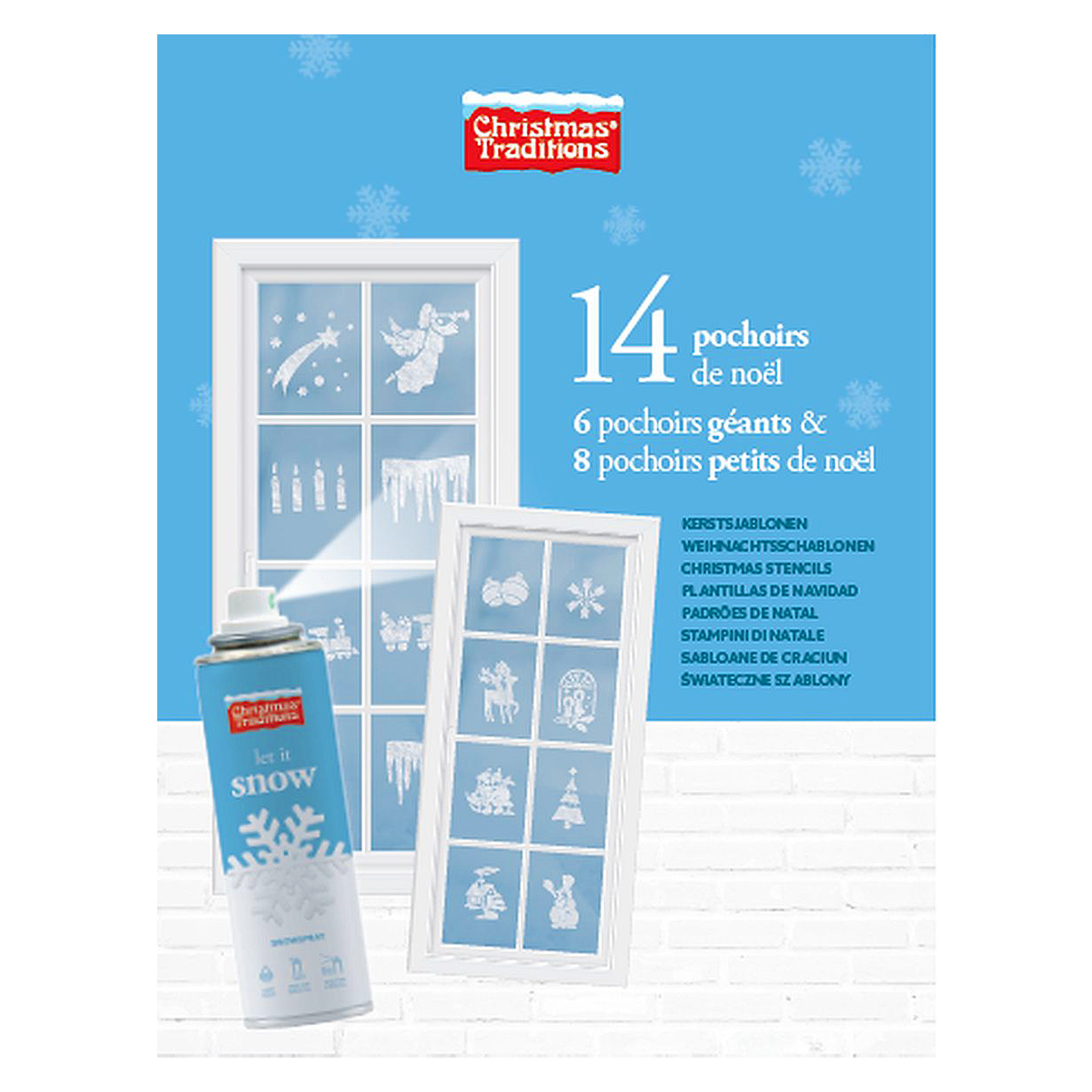 Kerst raamsjablonen - 14x st - mix formaten - papier - raamversiering/raamdecoratie -