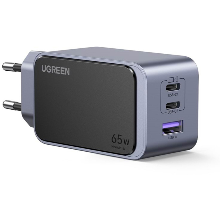 Ugreen Nexode 65W snellader oplader 2x USB-C, 1x USB-A