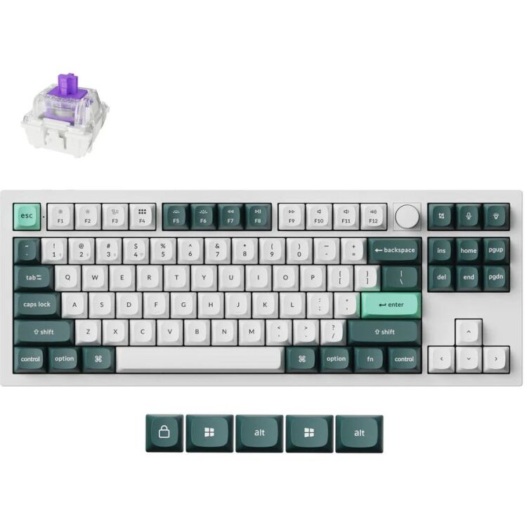 Keychron Q3H-P1 HE White Mag.Neb.Knob US toetsenbord