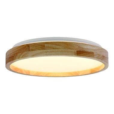 Plafonnière Noah LED - houtlook metaal/kunststof - 6,5xØ27,2 cm - Leen Bakker