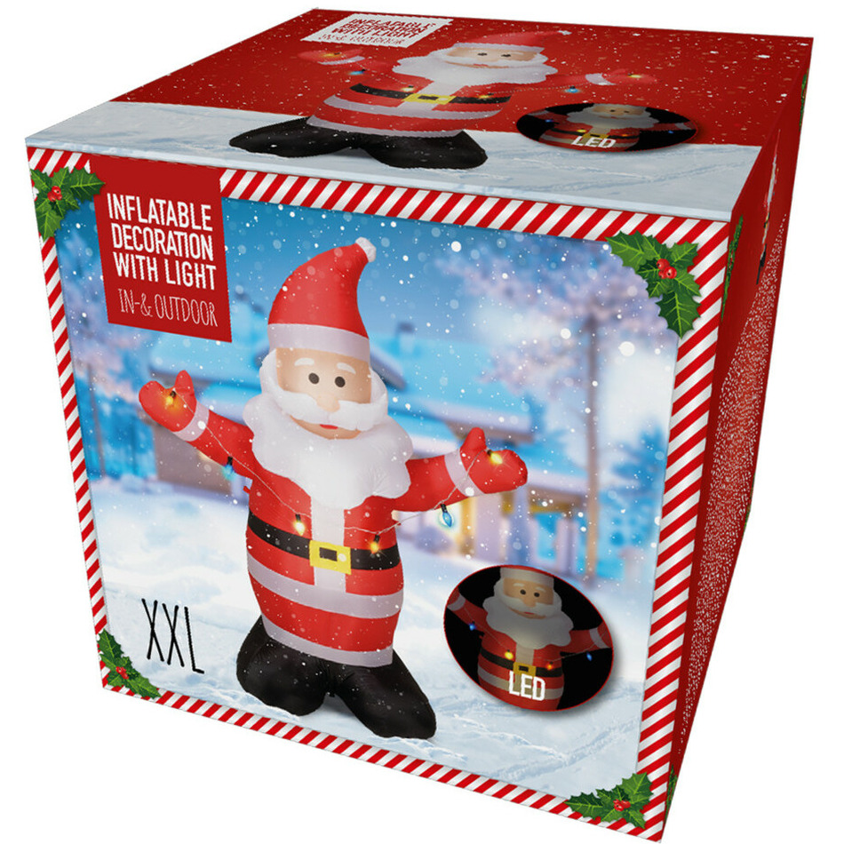 Grote opblaasbare kerstman - met LED verlichting - 190 cm - kerstdecoratie -
