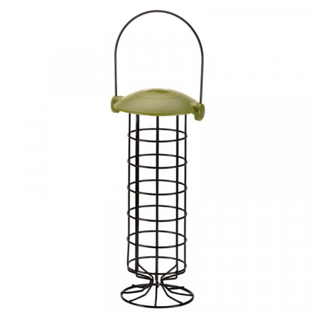 Vetbollensilo - Smart Twist Top - groen/zwart - metaal - 11 x 20 cm - vogel voedersilo voor vetbolle -