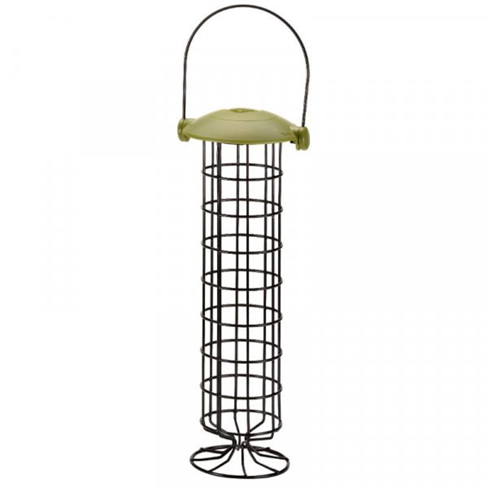 Vetbollensilo - Smart Twist Top - groen/zwart - metaal - 11 x 30 cm - vogel voedersilo voor vetbolle -