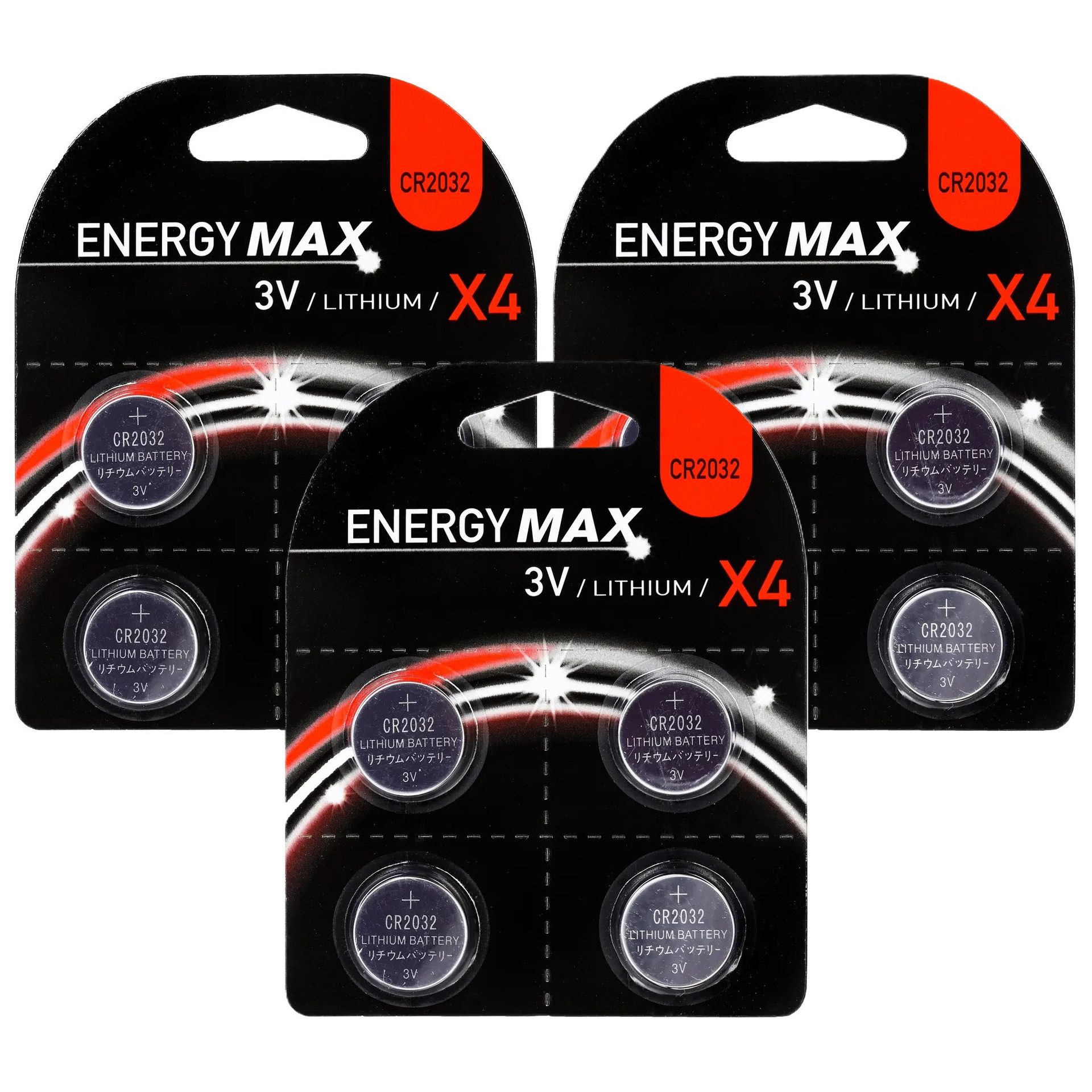 EnergyMax knoopcel batterijen budget voordeelset - CR2032 - 12x stuks -