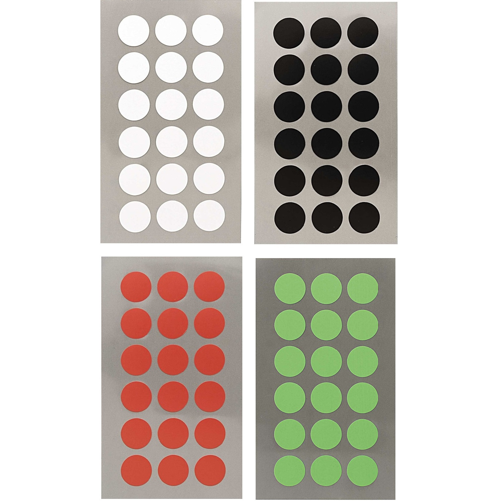 Hobby stickers - 288x stuks - D15 mm - kleurenmix - ronde stickers - Kantoor stickers - Etiketten -