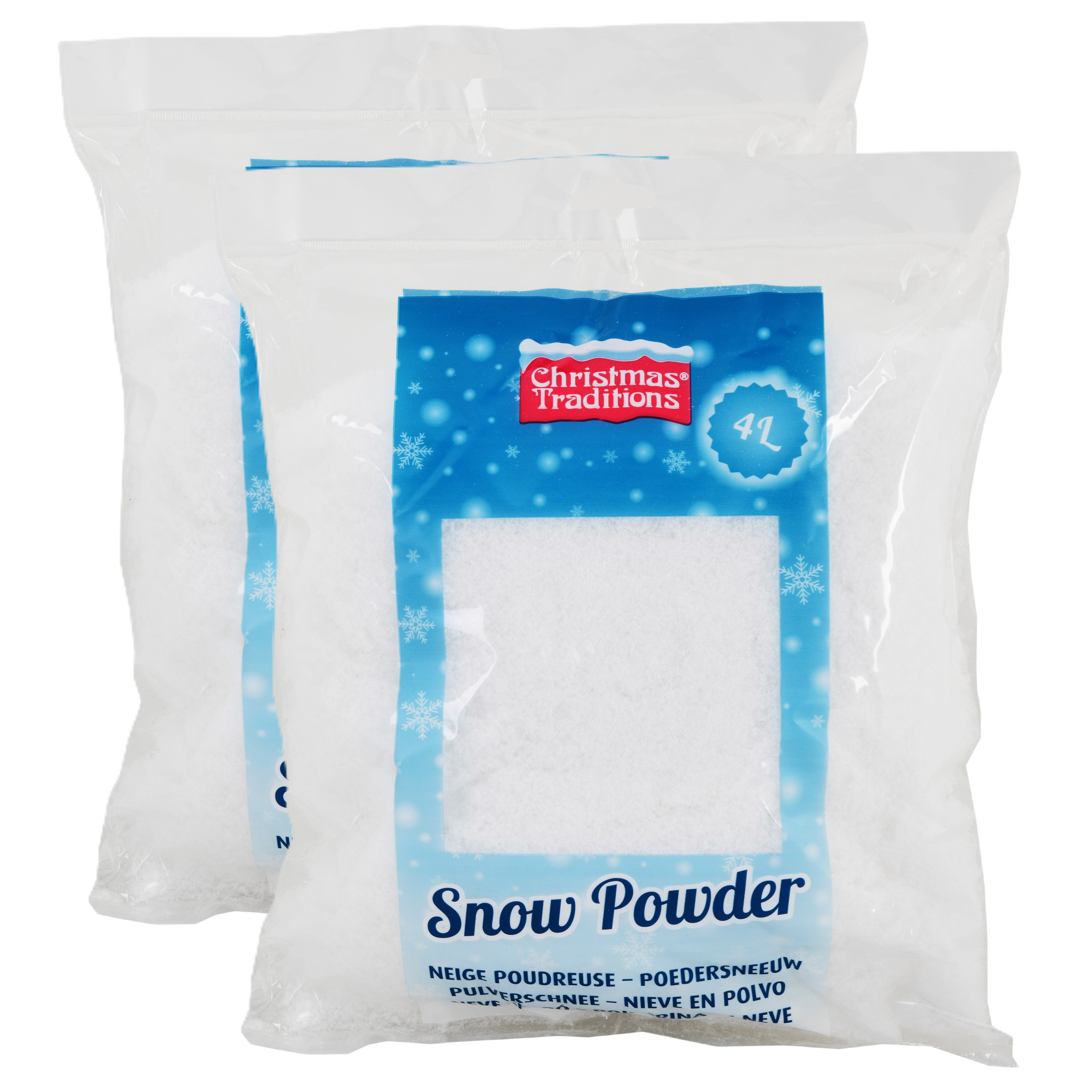 Kunstsneeuw/nepsneeuw - in zak - 8 liter - wit - poeder sneeuw - winterversiering -