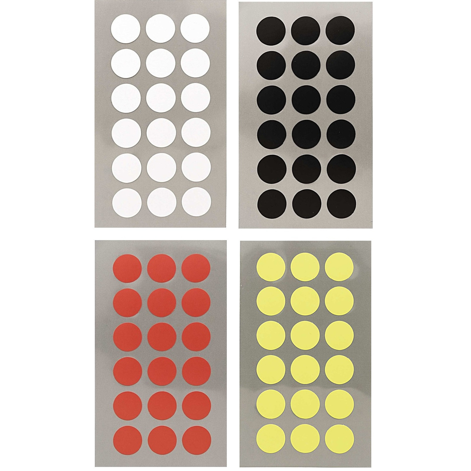 Hobby stickers - 288x stuks - D15 mm - kleurenmix - ronde stickers - Kantoor stickers - Etiketten -