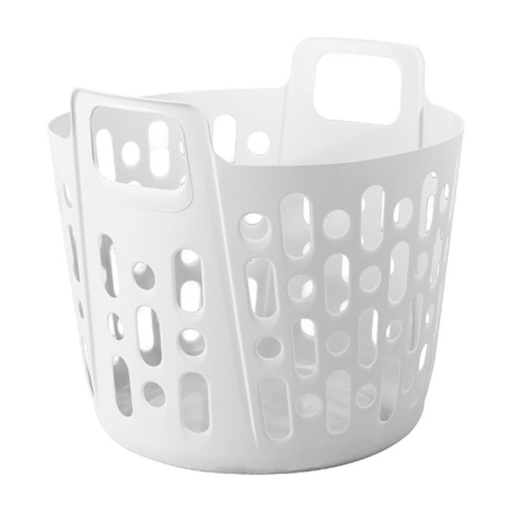 Flexibele wasmand - wit - 35 liter - kunststof - 39 x 41 x 36 cm -