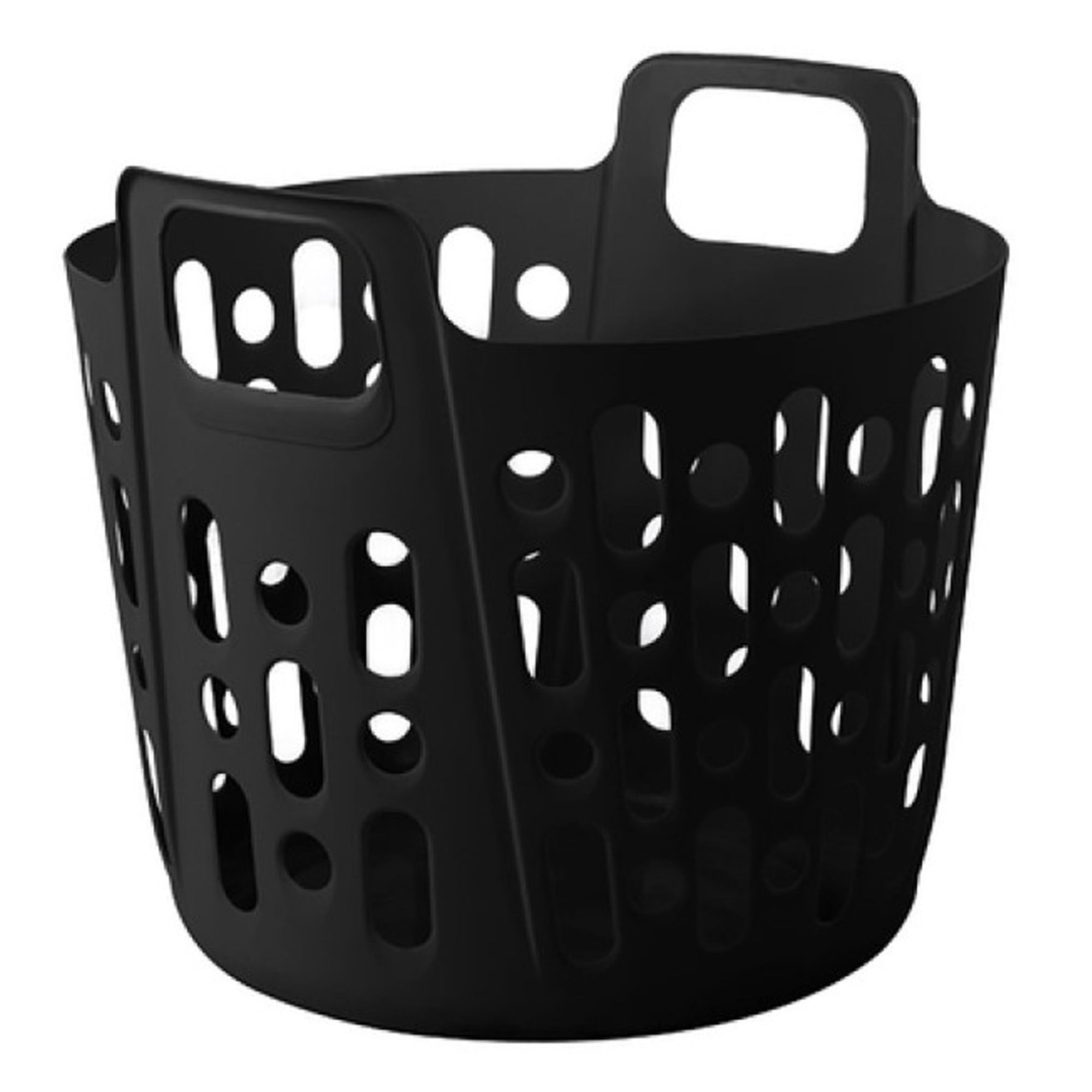 Flexibele wasmand - zwart - 35 liter - kunststof - 39 x 41 x 36 cm -