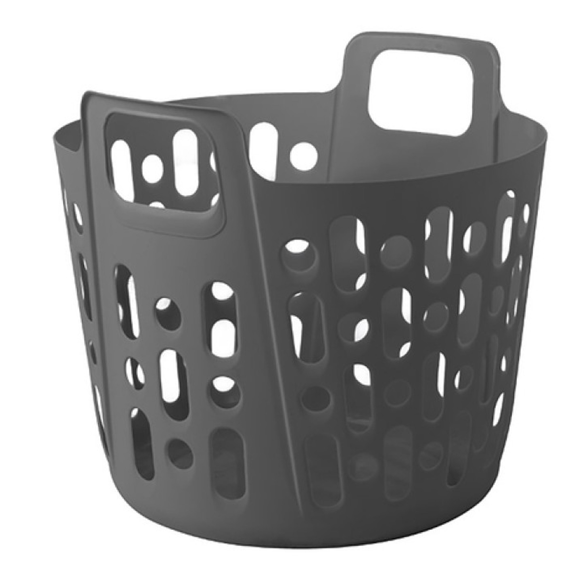 Flexibele wasmand - grijs - 35 liter - kunststof - 39 x 41 x 36 cm -