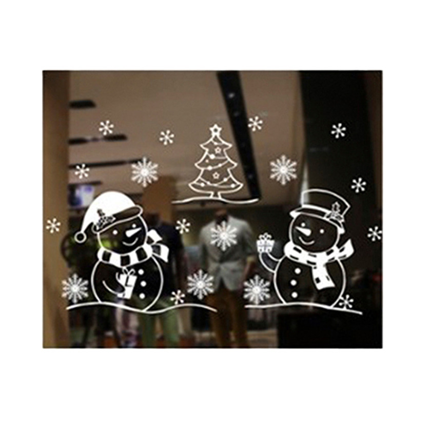 Kerst decoratie raamsticker - sneeuwdecoratie - 72 x 54 cm - raamversiering -