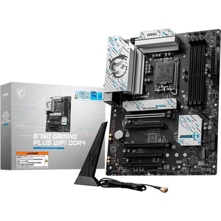 MSI B760 GAMING PLUS WIFI DDR4 moederbord RAID, 2.5 Gb-LAN, WLAN, BT, Sound, ATX