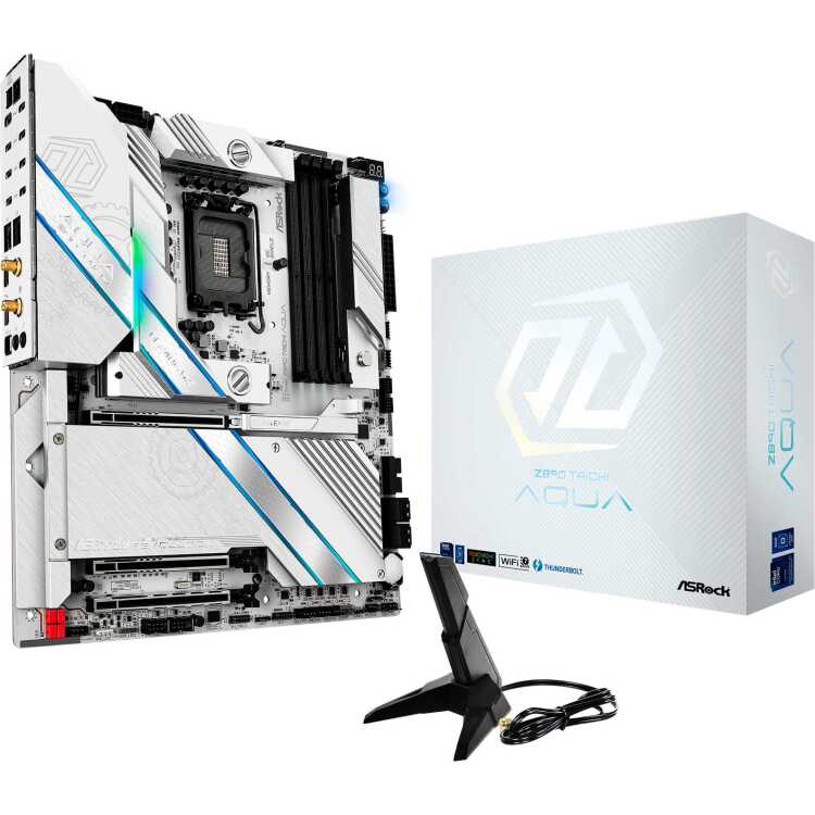 ASRock Z890 Taichi AQUA moederbord RAID, 10 Gb-LAN, WLAN, BT, Sound, E-ATX
