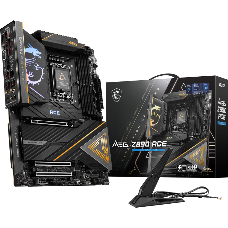 MSI MEG Z890 ACE moederbord RAID, 10Gb-LAN, WLAN, BT, Sound, ATX