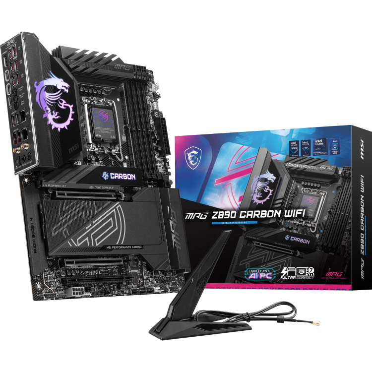 MSI MPG Z890 CARBON WIFI moederbord RAID, 5Gb-LAN, 2.5Gb-LAN, WLAN, BT, Sound, ATX