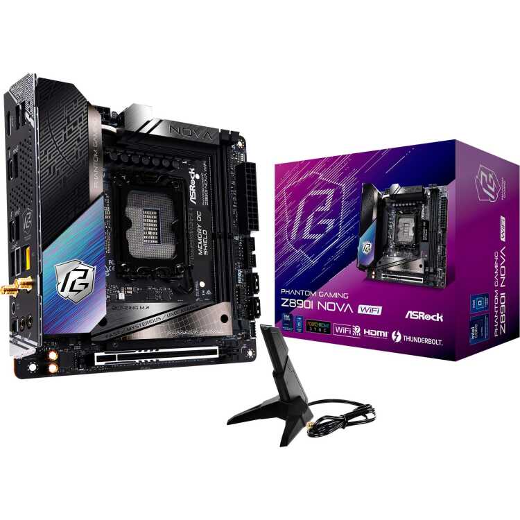 ASRock Z890I Nova WiFi moederbord RAID,.5 Gb-LAN, WIFI, BT, Sound, mini-ITX