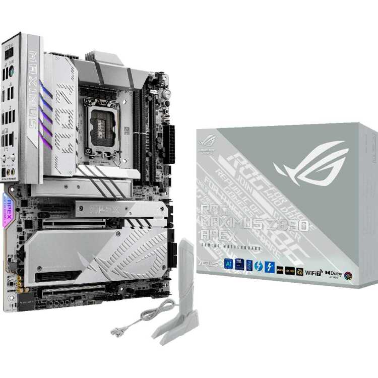 ASUS ROG MAXIMUS Z890 APEX moederbord RAID, 5Gb-LAN, Wi-Fi 7, BT, Sound, ATX