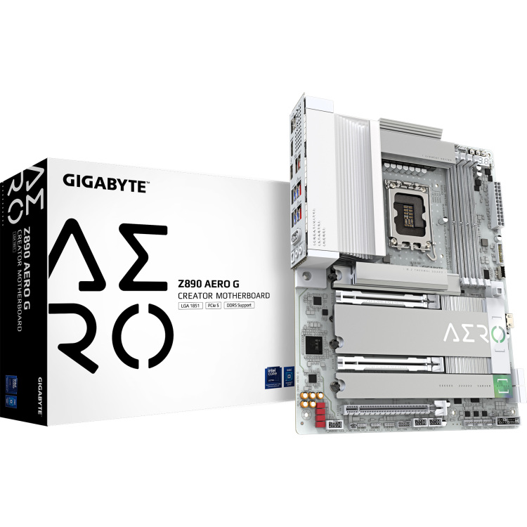 GIGABYTE Z890 AERO G moederbord RAID, 2.5Gb-LAN, Wi-Fi 7, BT, Sound, ATX