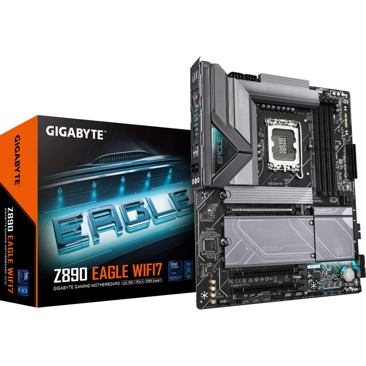 GIGABYTE Z890 EAGLE WIFI7 moederbord RAID, 2.5Gb-LAN, Wi-Fi 7, BT, Sound, ATX
