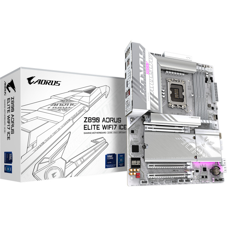 GIGABYTE Z890 AORUS ELITE WF7 ICE moederbord RAID, 2.5Gb-LAN, Wi-Fi 7, BT, Sound, ATX