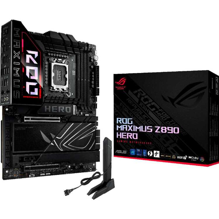 ASUS ROG MAXIMUS Z890 HERO moederbord RAID, 2.5Gb-LAN, 5Gb-LAN, WIFI, BT, Sound, ATX