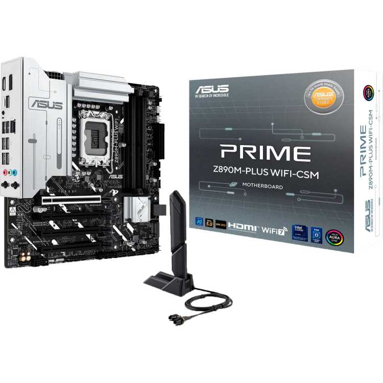 ASUS PRIME Z890M-PLUS WIFI moederbord RAID, 2.5Gb-LAN, WIFI, BT, Sound, µATX