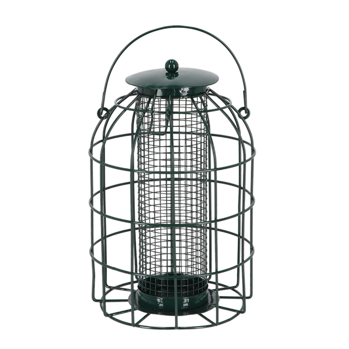 Selectieve notensilo Mees - staal - 16 x 24 cm - vogel voedersilo voor noten -