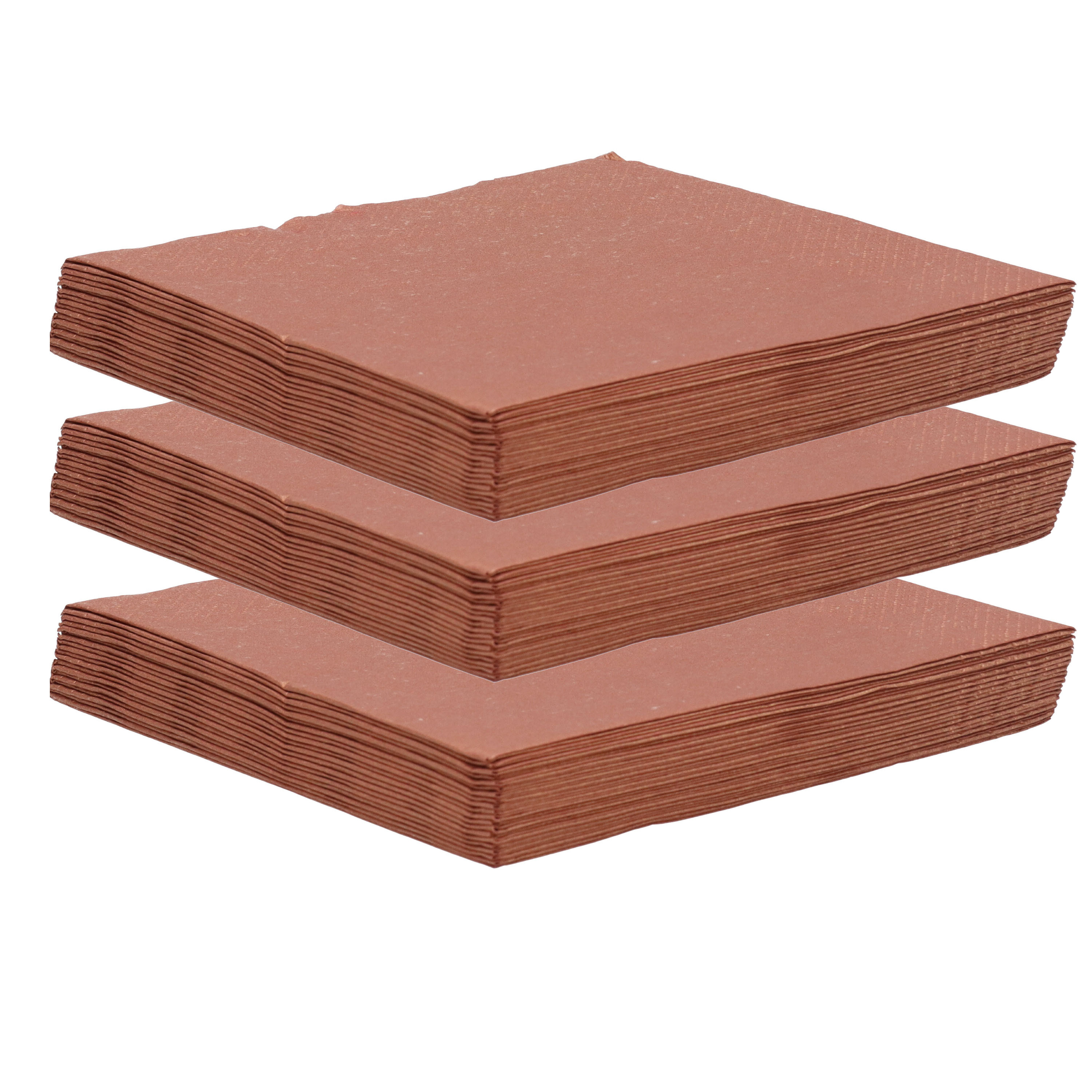 Maki uni servetten - 60x st - 33 x 33 cm - koper - lunch/diner servetten -
