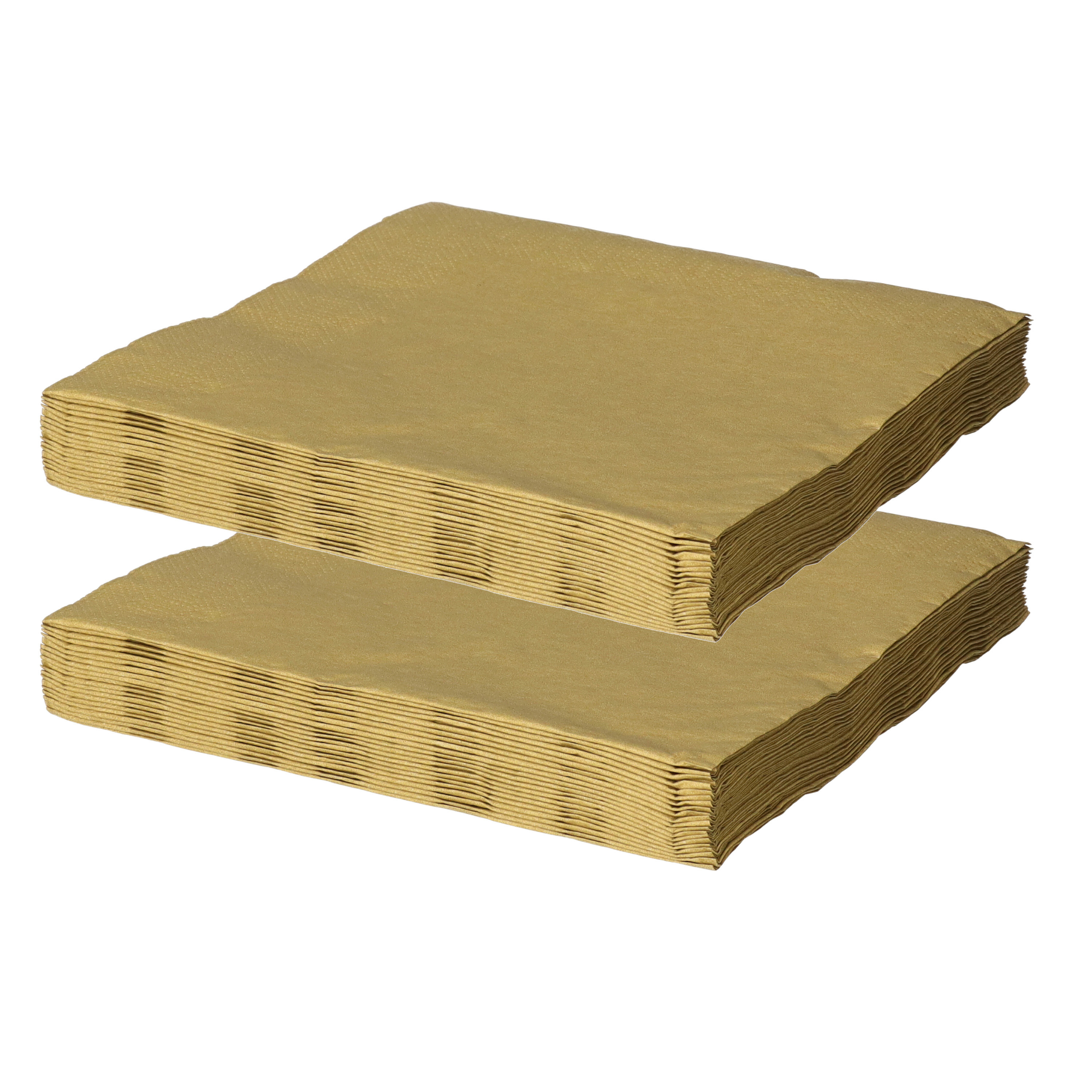 Maki uni servetten - 40x st - 33 x 33 cm - goud - lunch/diner servetten -