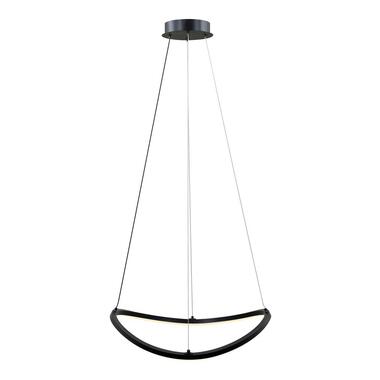 Hanglamp Joa LED - mat zwart metaal - 110xØ52 cm - Leen Bakker