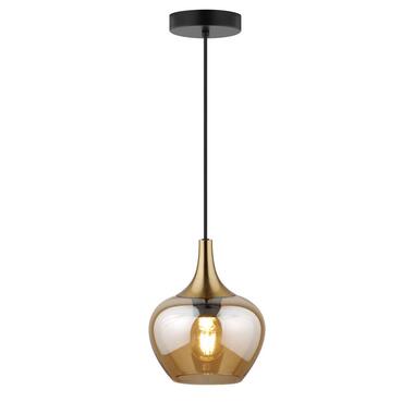Hanglamp Lola - amber metaal/glas - 150xØ19 cm - Leen Bakker