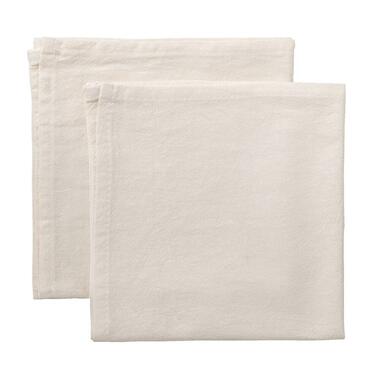 Servetten Anna - beige katoen - 40x40 cm - 2 stuks - Leen Bakker