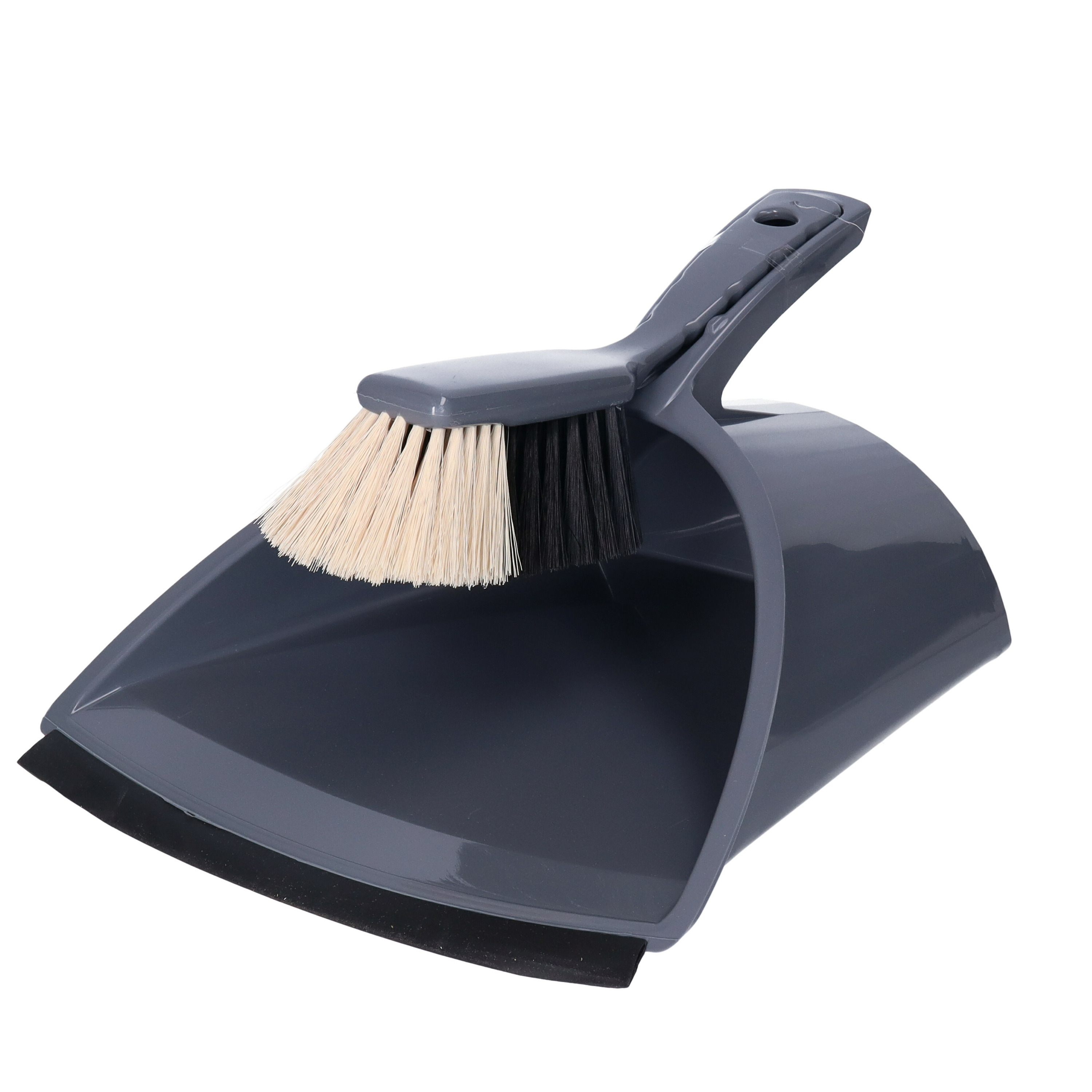 Stoffer en Blik - set - grijs - XL - 32 x 28 x 17 cm - binnen en buiten -
