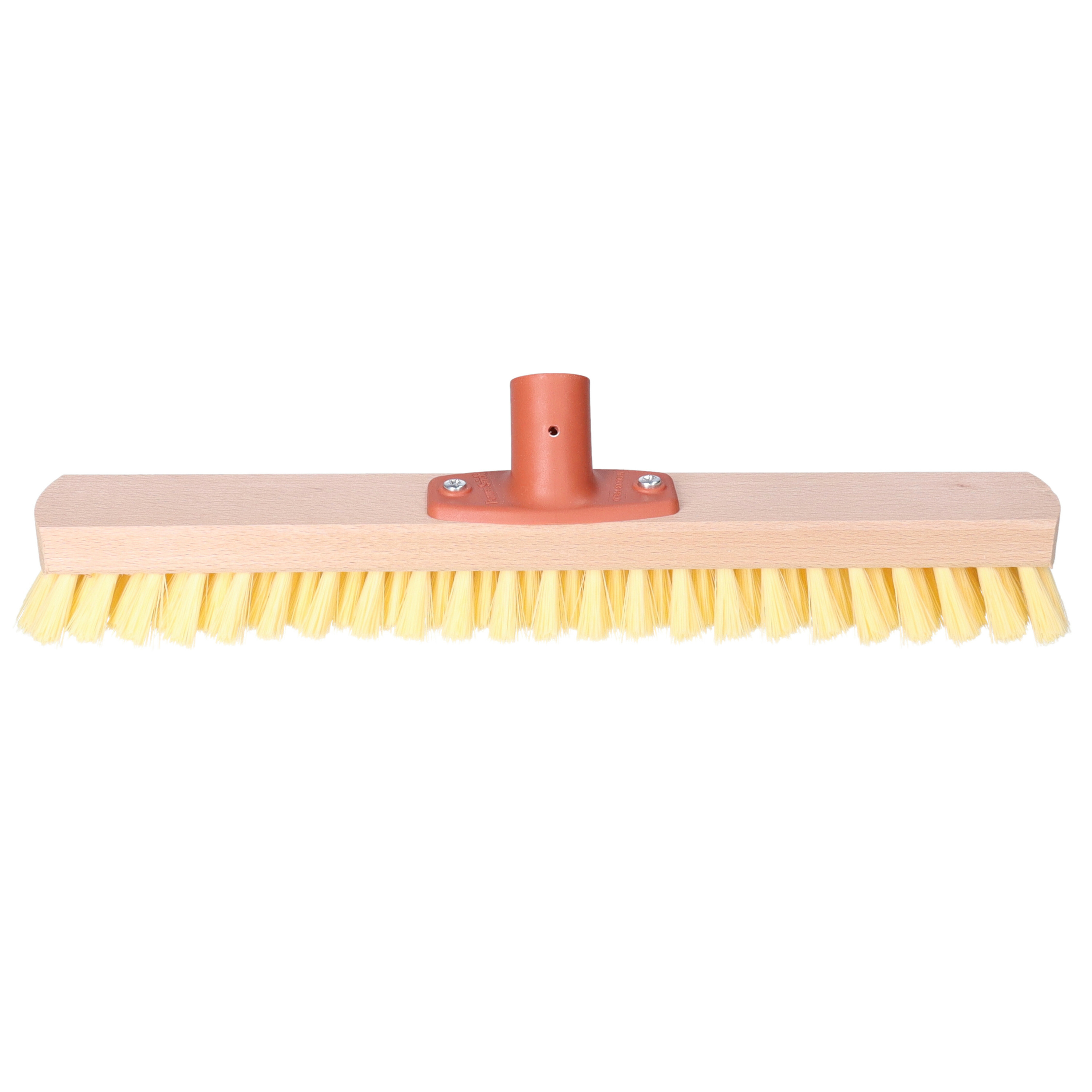 Schrobber - 40 cm - hout - geel - schrobborstel - schoonmaakborstel -