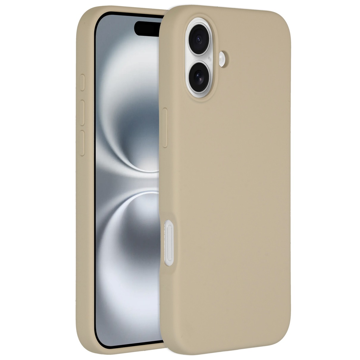 Accezz Liquid Silicone Backcover met MagSafe iPhone 16 Plus Telefoonhoesje Beige