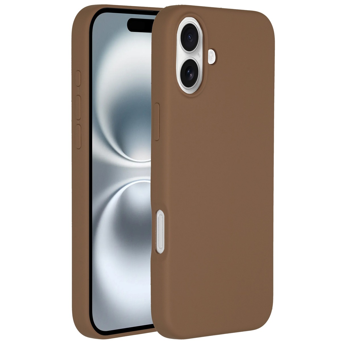Accezz Liquid Silicone Backcover met MagSafe iPhone 16 Telefoonhoesje Bruin