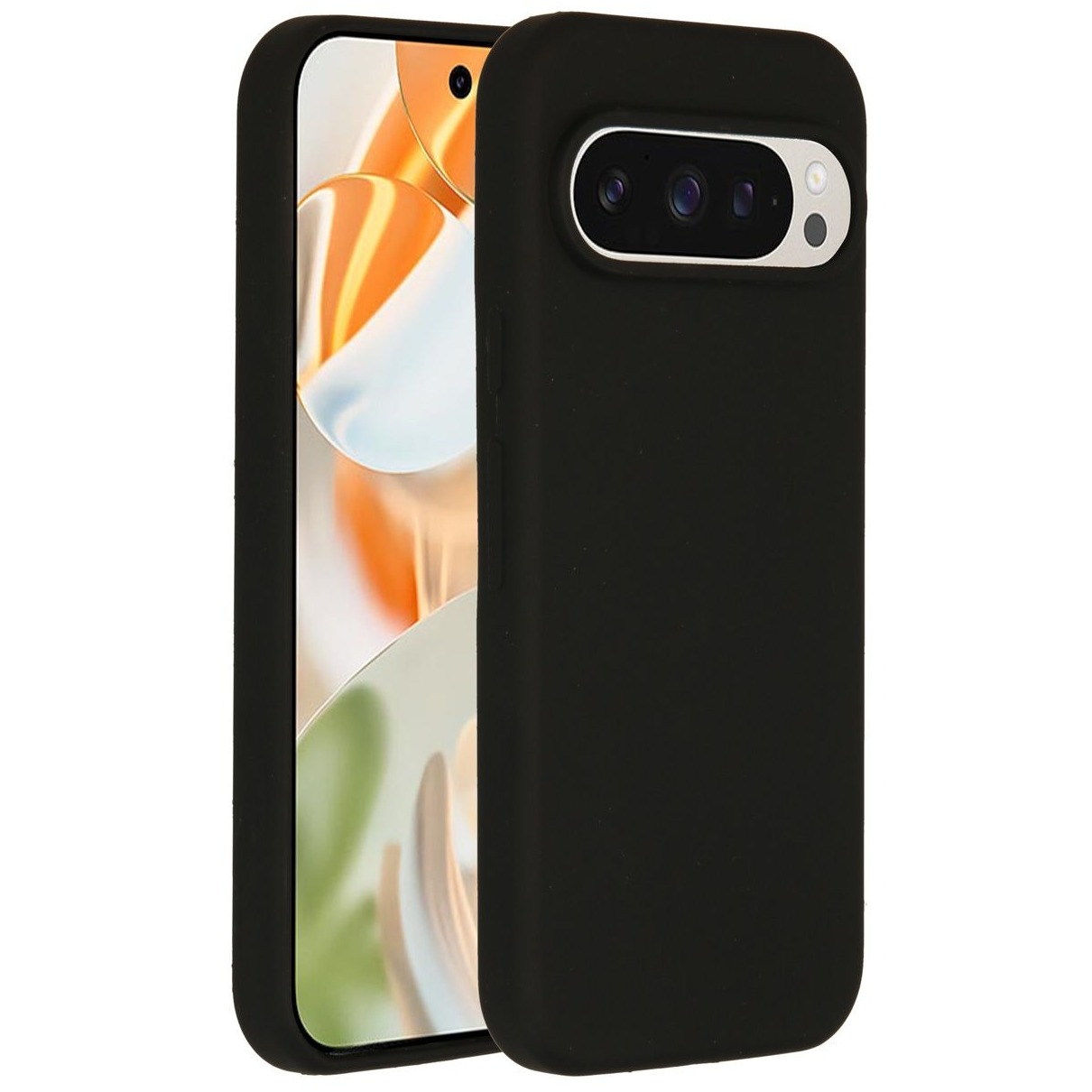 Accezz Liquid Silicone Backcover Google Pixel 9 / 9 Pro Telefoonhoesje Zwart