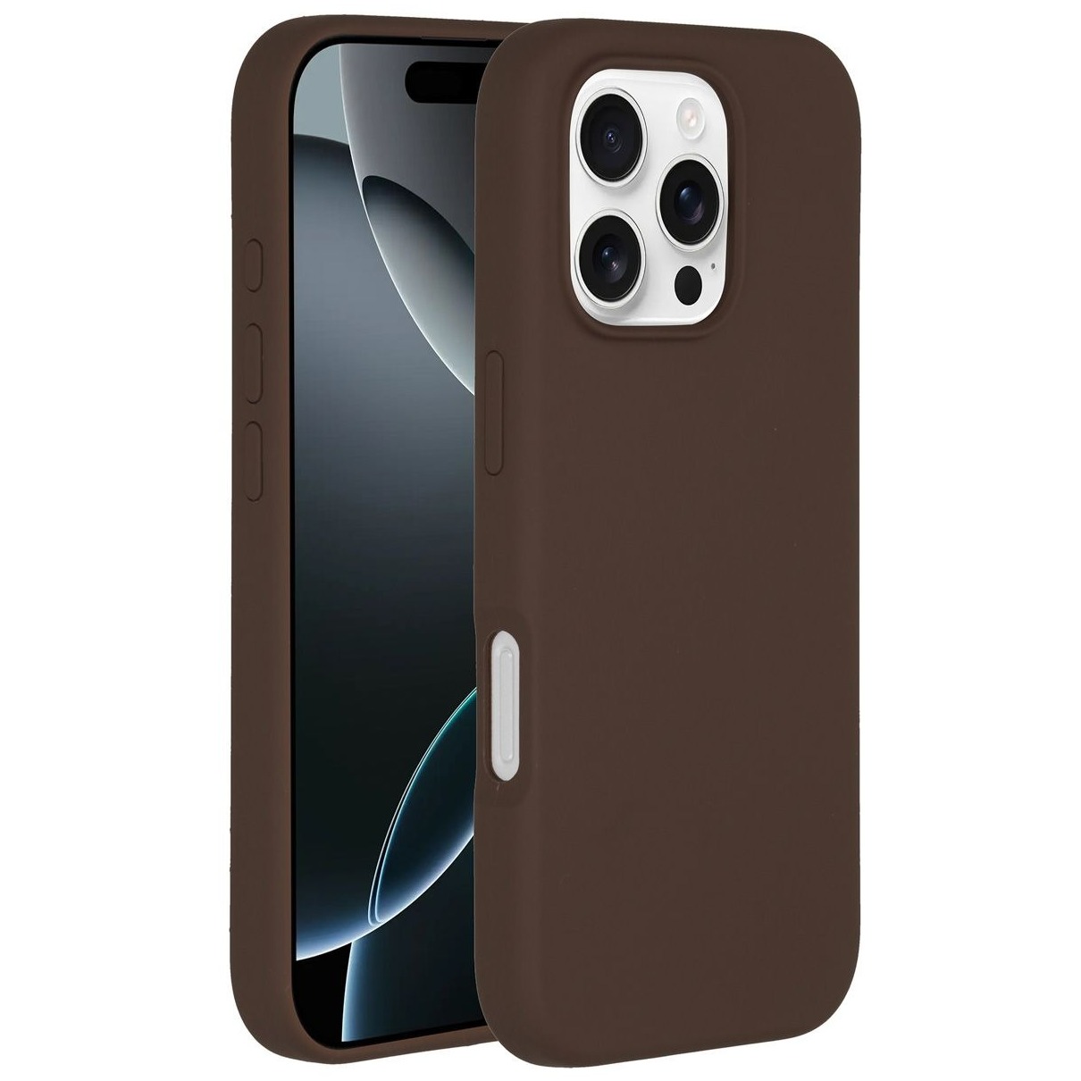 Accezz Liquid Silicone Backcover met MagSafe iPhone 16 Pro Telefoonhoesje Bruin