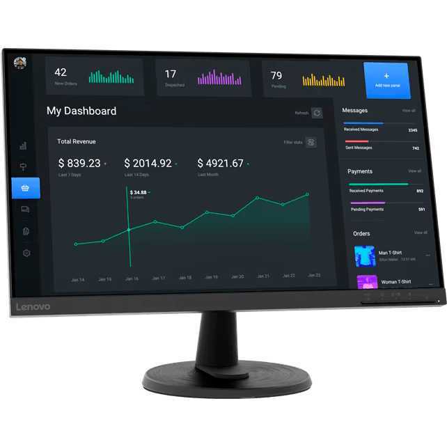 Lenovo D24-40 ledmonitor 1x HDMI, 1x VGA