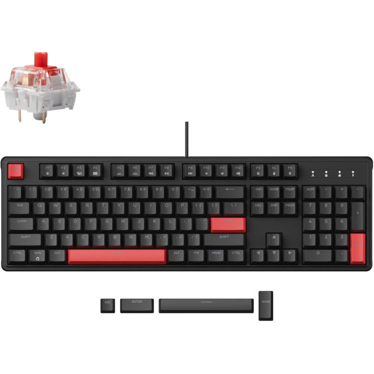 Lemokey X3-A1 toetsenbord Rode leds, Double-shot ABS