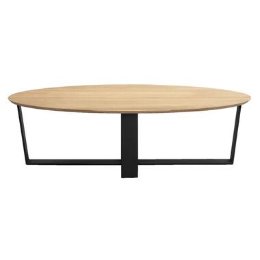 Salontafel Udo eikenkleur/zwart - 34x120x70 cm - Leen Bakker