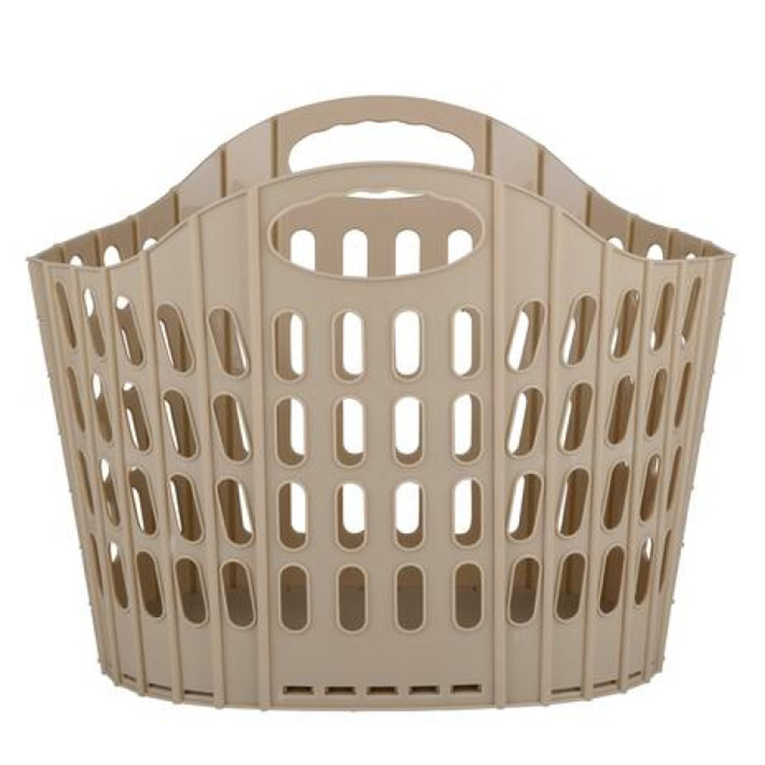 Opvouwbare wasmand - beige - 35 liter - kunststof - 49 x 35 x 38 cm - opbergen -