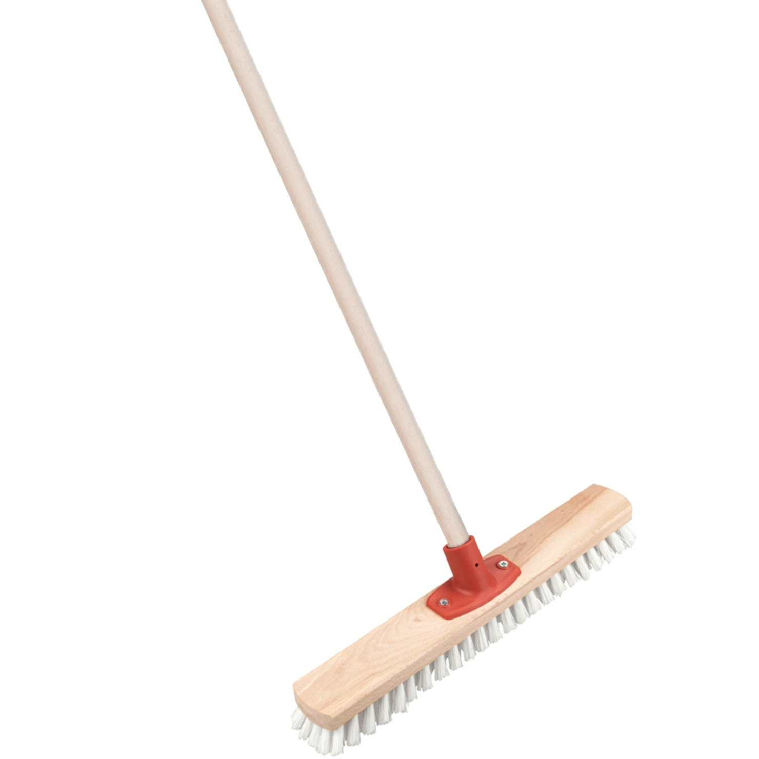 Brumag Luiwagen/schrobber 40 cm - met houten steel 140 cm - harde schrobborstel -