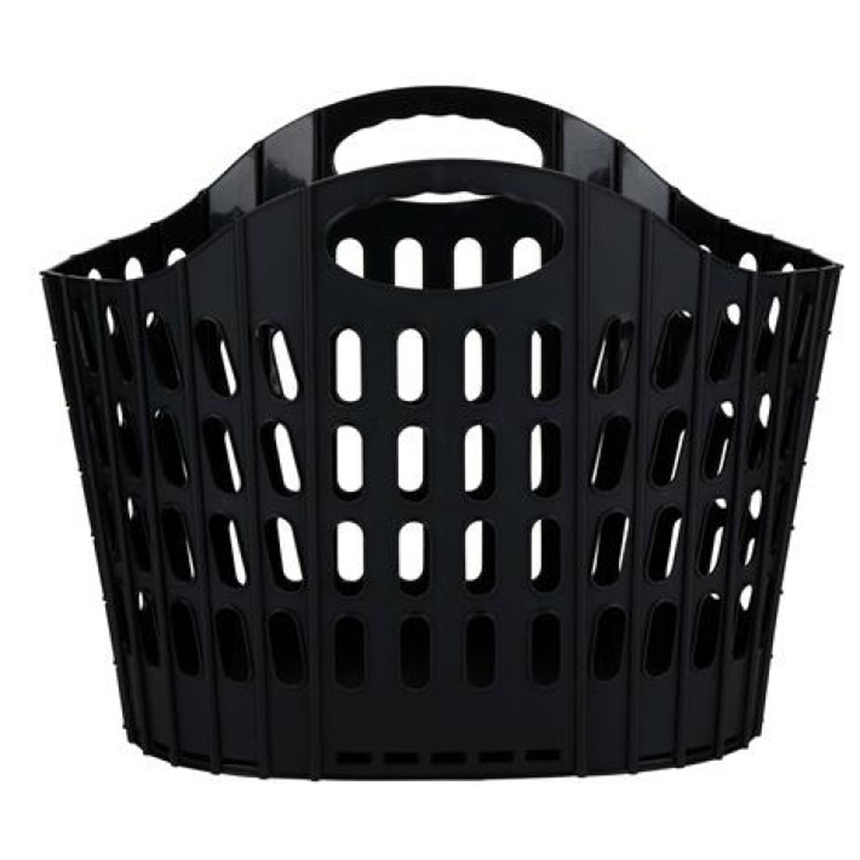 Flexibele wasmand - zwart - 25 liter - kunststof - 49 x 25 x 38 cm - opbergen -