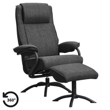 Relaxfauteuil Vincent incl. hocker - antractiet - Leen Bakker