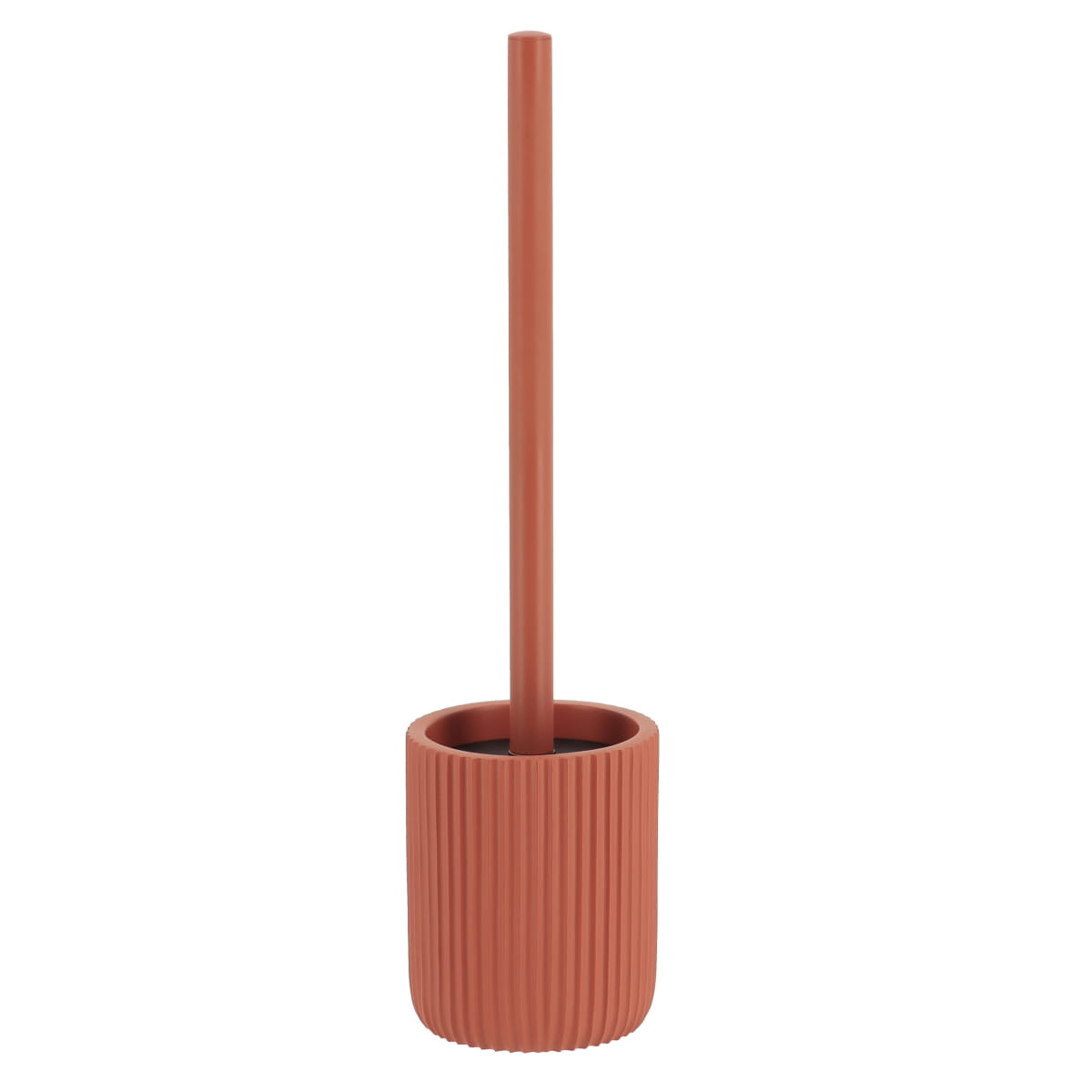 Tendance WC borstel met houder 101 series - terracotta - geribbeld - PS - 9 x 37 cm - toiletborstel -
