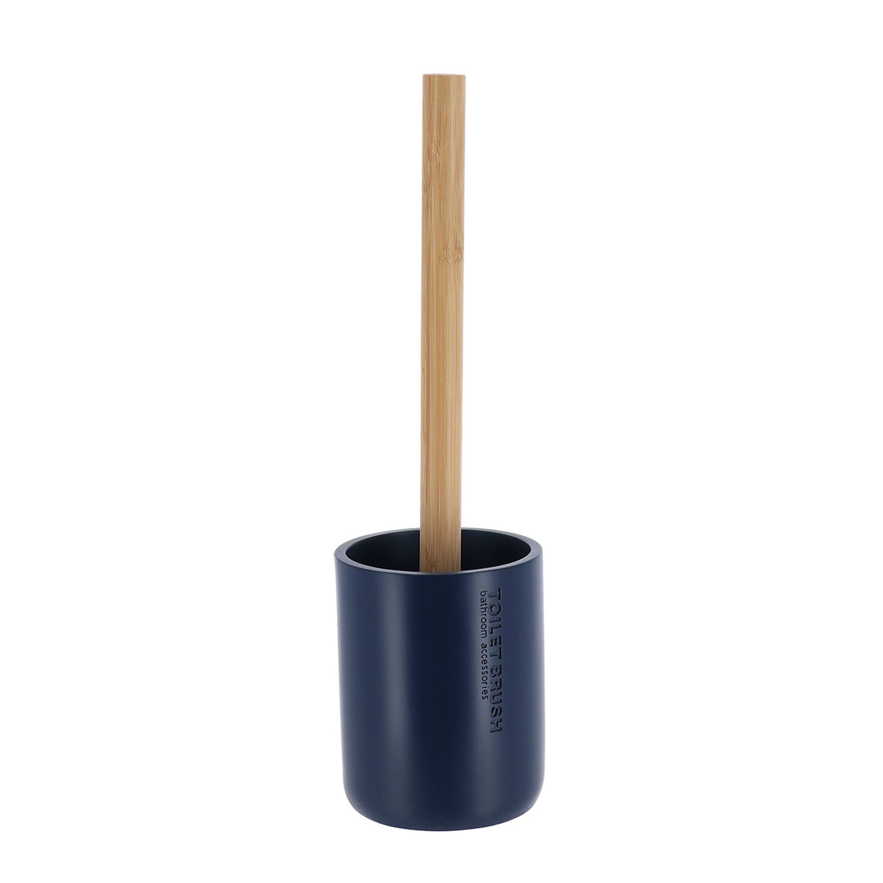 Tendance WC borstel met houder 102 series - blauw/bamboe - PS - 10,4  x 36 cm - toiletborstel -