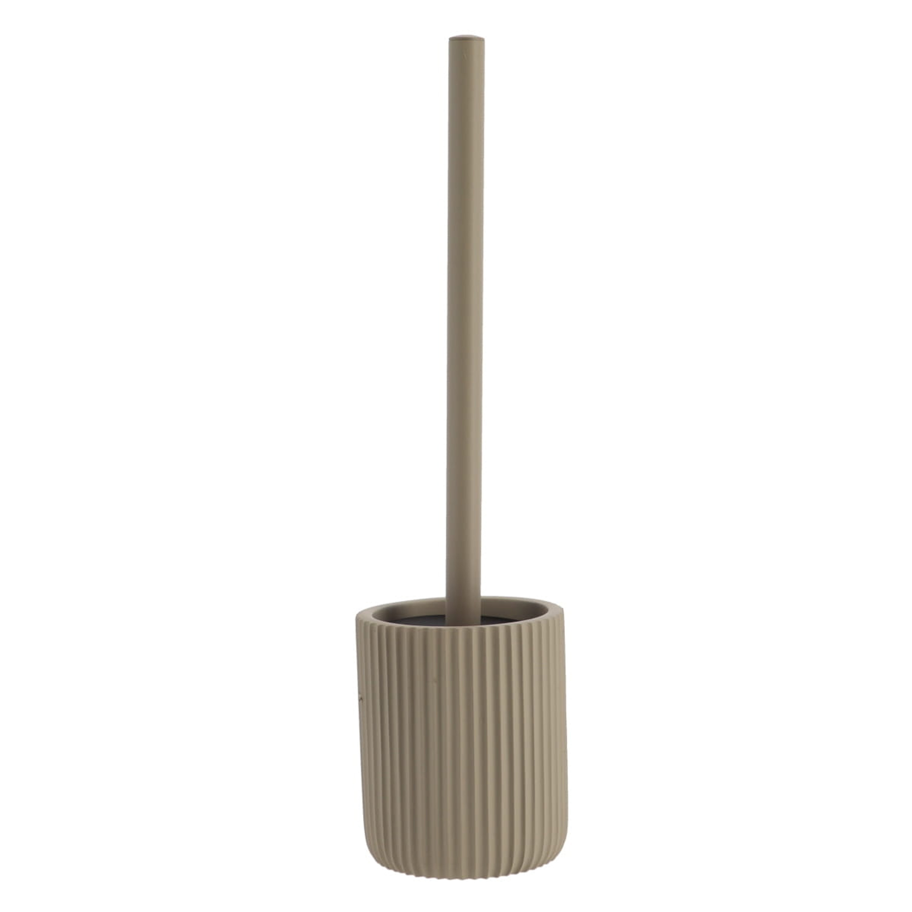 Tendance WC borstel met houder 101 series - taupe - geribbeld - PS - 9 x 37 cm - toiletborstel -