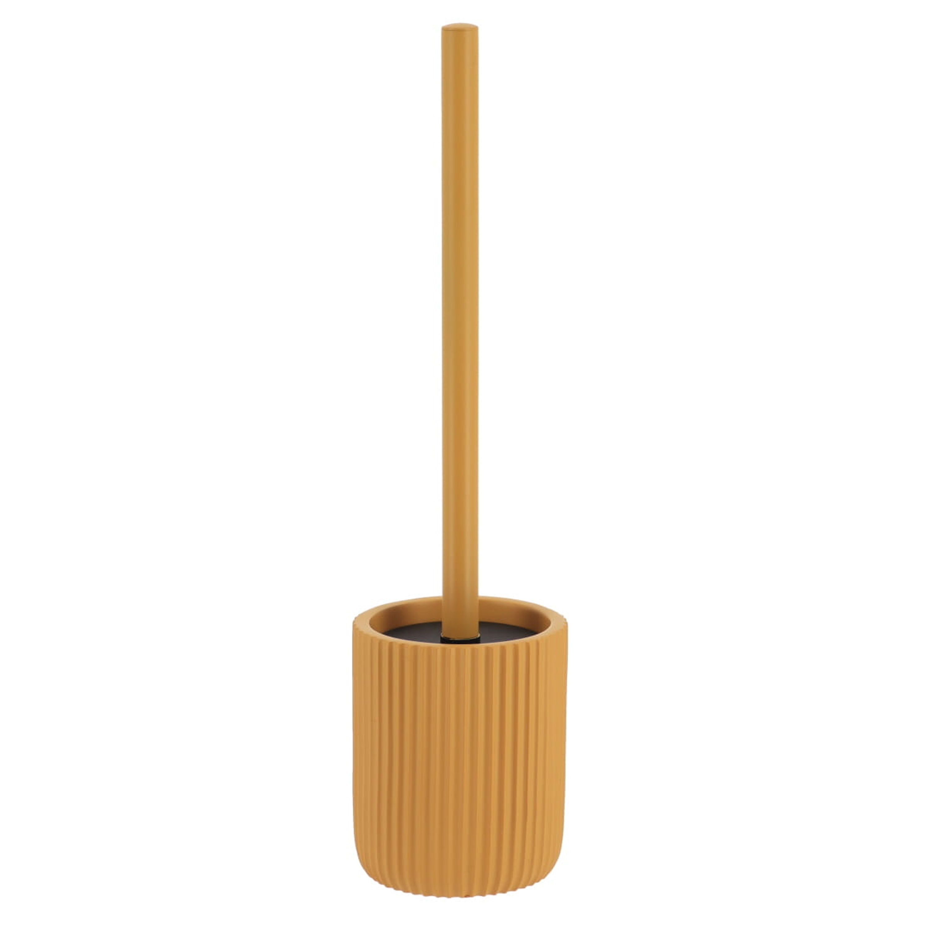 Tendance WC borstel met houder 101 series - mosterdgeel - geribbeld - PS - 9 x 37 cm - toiletborstel -